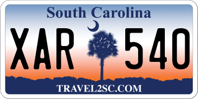 SC license plate XAR540