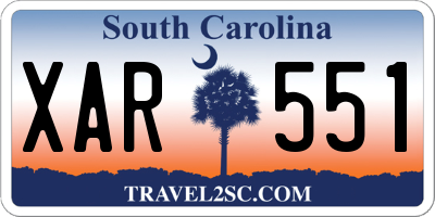 SC license plate XAR551