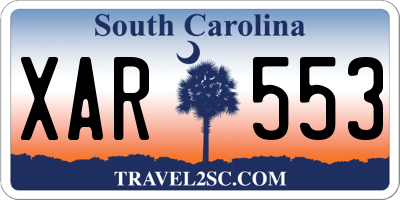 SC license plate XAR553