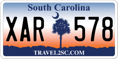 SC license plate XAR578