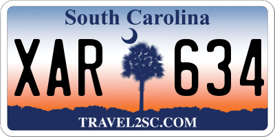 SC license plate XAR634