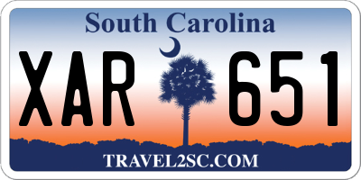 SC license plate XAR651