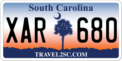 SC license plate XAR680