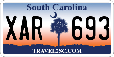SC license plate XAR693
