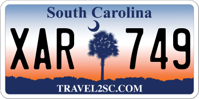 SC license plate XAR749