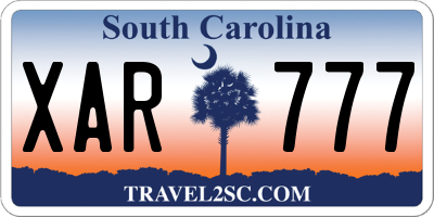SC license plate XAR777