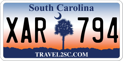 SC license plate XAR794