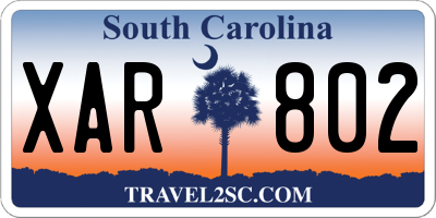 SC license plate XAR802