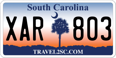 SC license plate XAR803