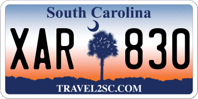 SC license plate XAR830