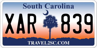 SC license plate XAR839