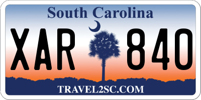 SC license plate XAR840