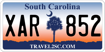 SC license plate XAR852