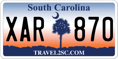 SC license plate XAR870
