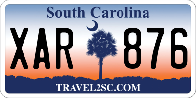 SC license plate XAR876