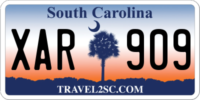 SC license plate XAR909