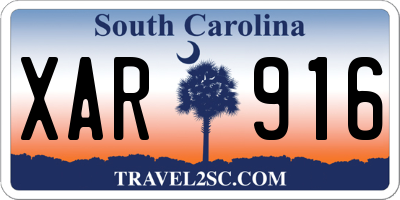 SC license plate XAR916