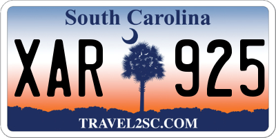 SC license plate XAR925