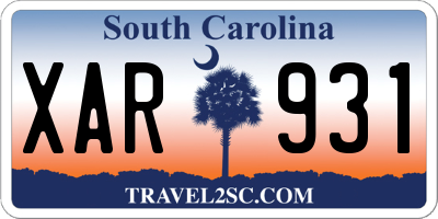 SC license plate XAR931