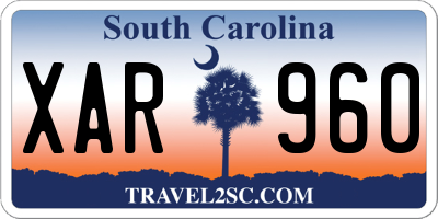 SC license plate XAR960