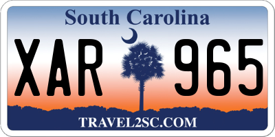 SC license plate XAR965
