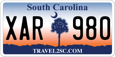 SC license plate XAR980