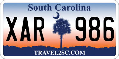 SC license plate XAR986