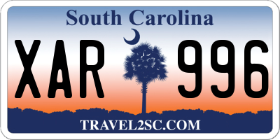 SC license plate XAR996