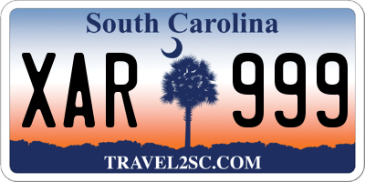 SC license plate XAR999