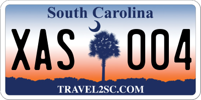 SC license plate XAS004