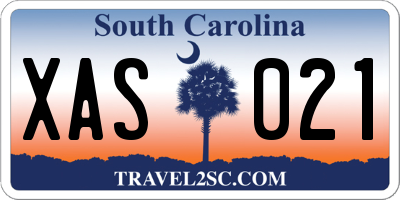 SC license plate XAS021