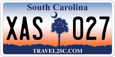SC license plate XAS027