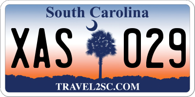 SC license plate XAS029