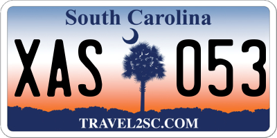 SC license plate XAS053