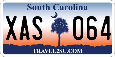 SC license plate XAS064