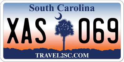 SC license plate XAS069