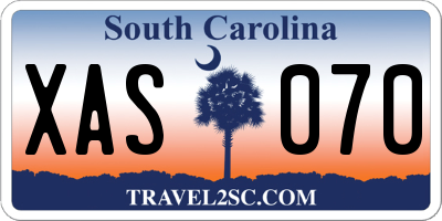 SC license plate XAS070