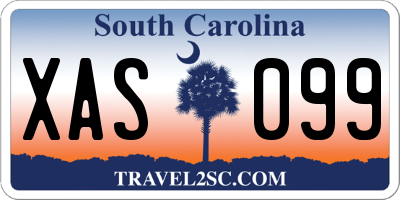 SC license plate XAS099