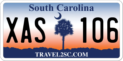 SC license plate XAS106