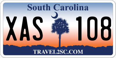 SC license plate XAS108