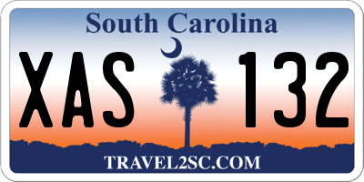 SC license plate XAS132