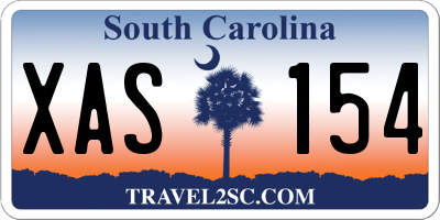 SC license plate XAS154