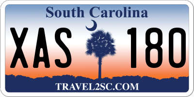 SC license plate XAS180