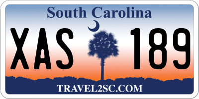 SC license plate XAS189