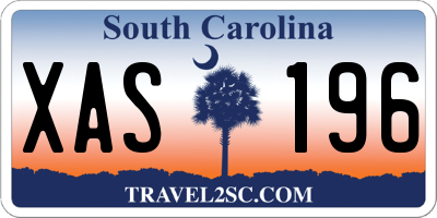 SC license plate XAS196