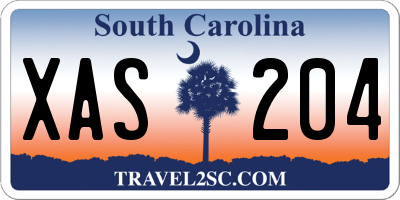 SC license plate XAS204