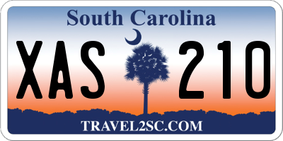 SC license plate XAS210