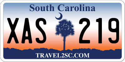 SC license plate XAS219