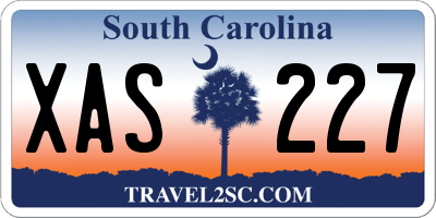 SC license plate XAS227