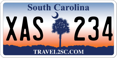SC license plate XAS234